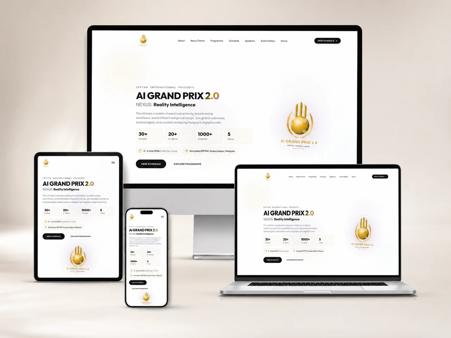 AIGP website responsive device mockup